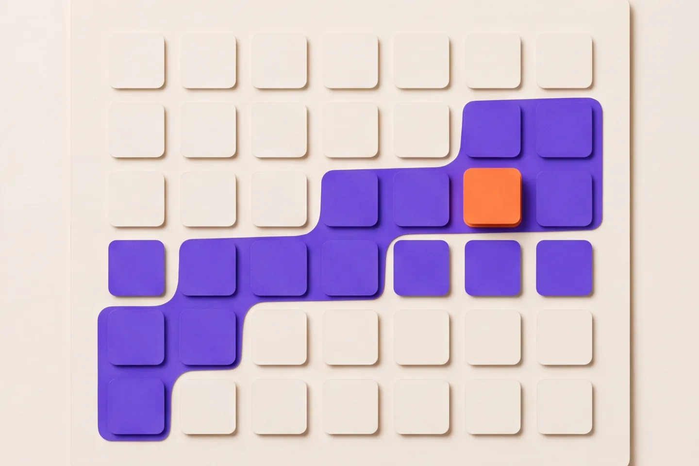 A paper calendar whose days fill with violet up to today