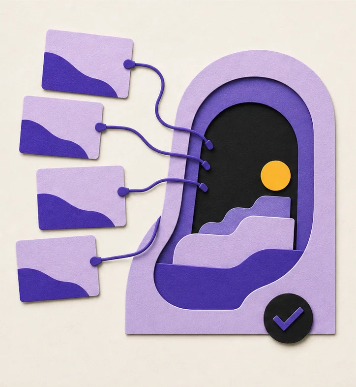 Illustration Kourseo de cartes personnelles entrant dans une mémoire privée